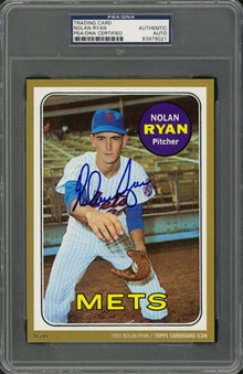 2015 Topps "Cardboard Icon" Nolan Ryan 1969-Style 5x7 Signed Card (#21/49) – PSA/DNA Authentic